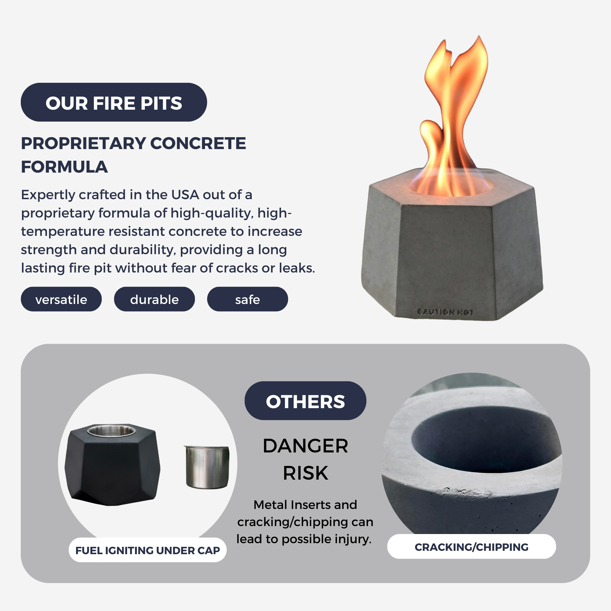 Colsen Hex Tesla Tabletop Fire Pit